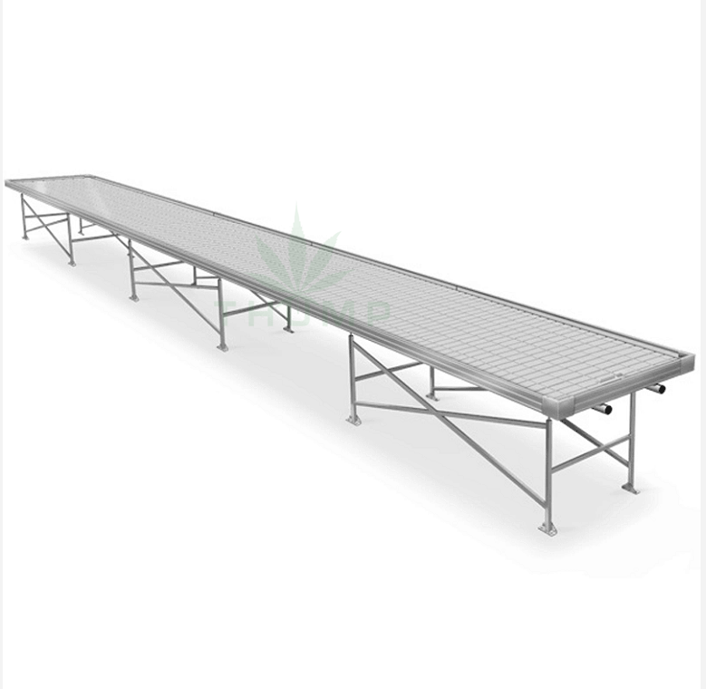 Agriculture Greenhouse Movable Rolling Bench Ebb And Flow Grow Hydroponic Seedling Table 