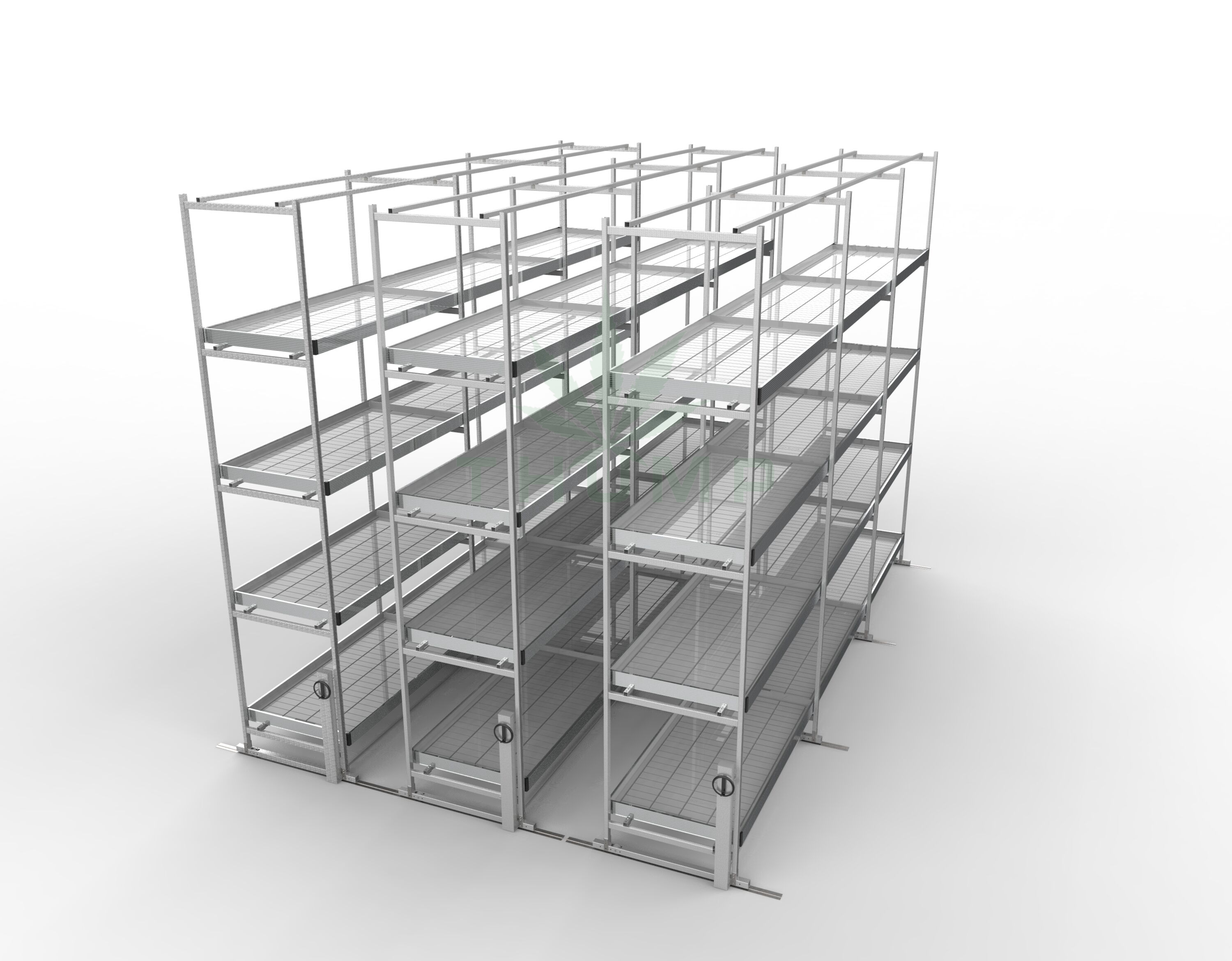 Multilayer Hydroponic Mobile Grow Rack System
