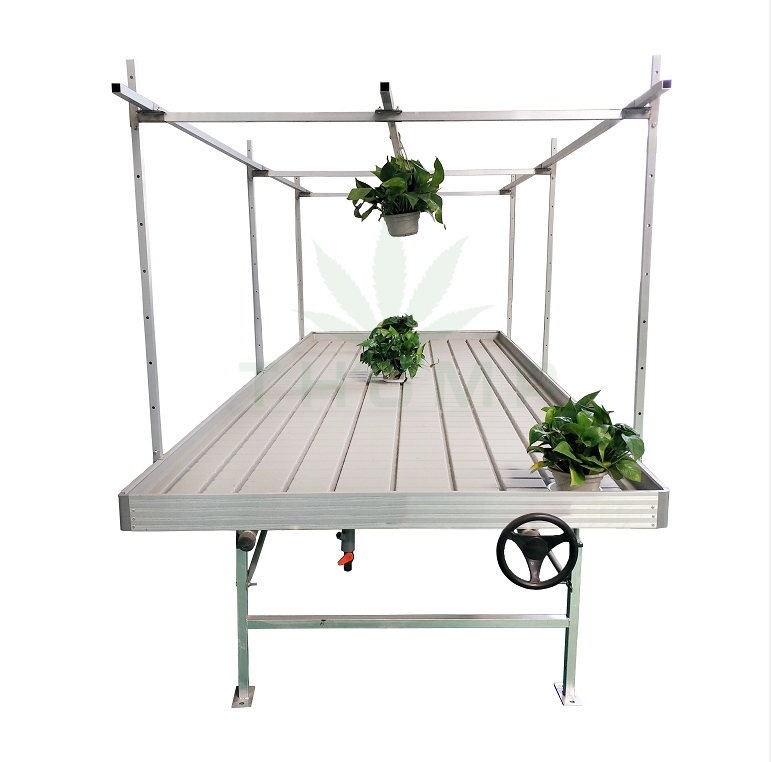 High Yield Greenhouse Mobile Ebb Flow Grow Table with Rolling Bench